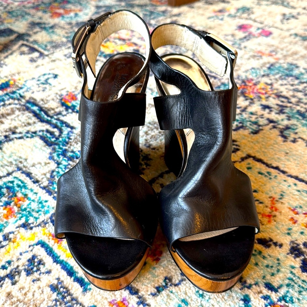 MICHAEL Michael Kors Josephine Leather Platform Wedge Sandal - Picture 3 of 11